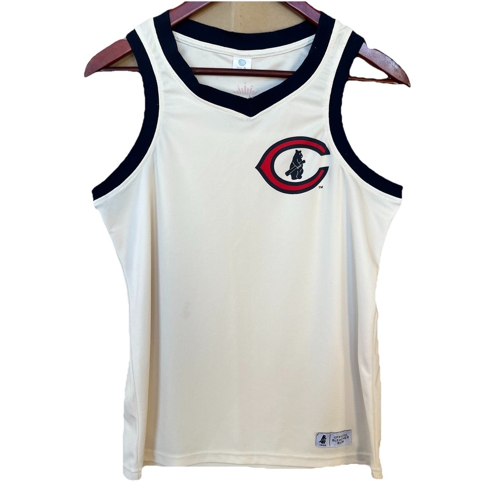 Chicago Cubs Official Bleacher Bum Tank Top Shirt Adult Medium Cream Budweiser